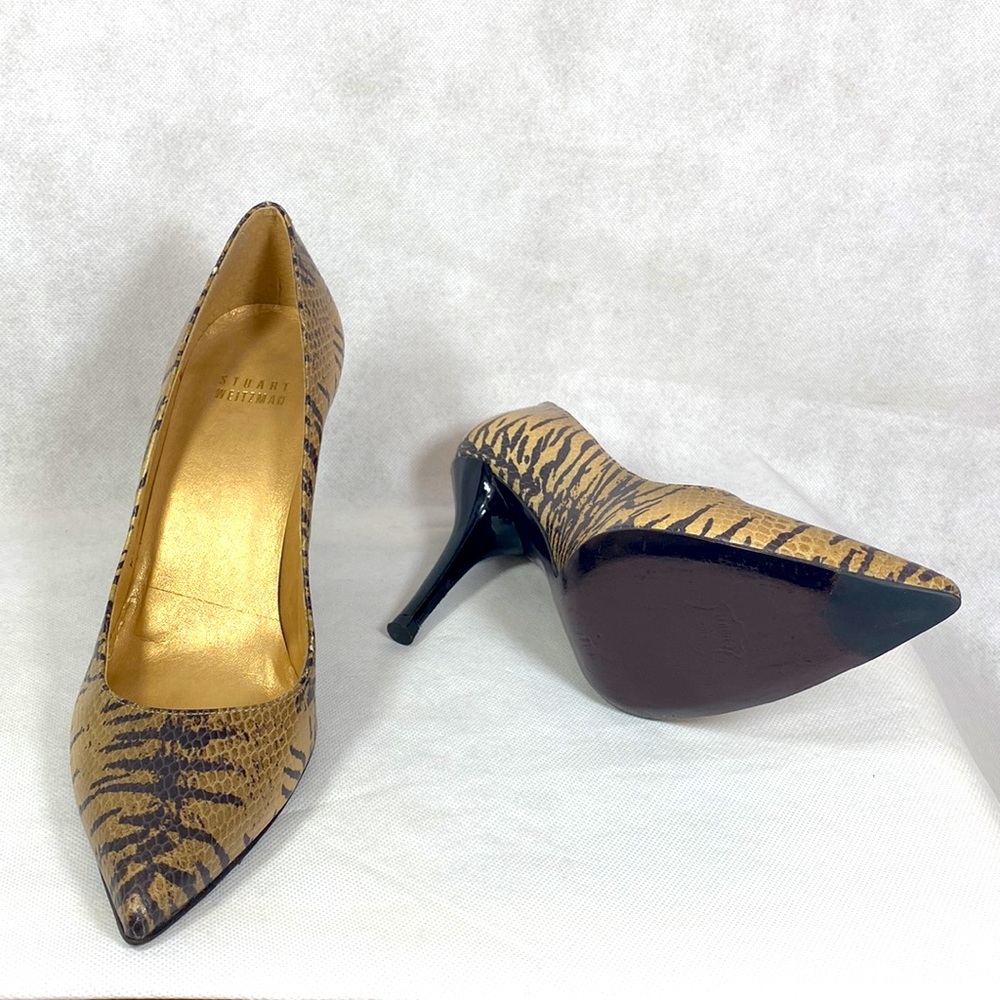 Stuart Weitzman Python Pointed Toe Stiletto Pumps - image 5